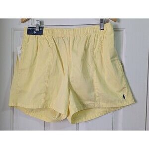NWT Polo Ralph Lauren Shorts Mens XL Yellow Embroidered Logo Pull On Drawstring